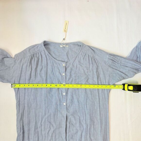 Max Studio Women's Blue Striped 3/4 Sleeve Button-Up Dress Size M - Picture 6 of 9